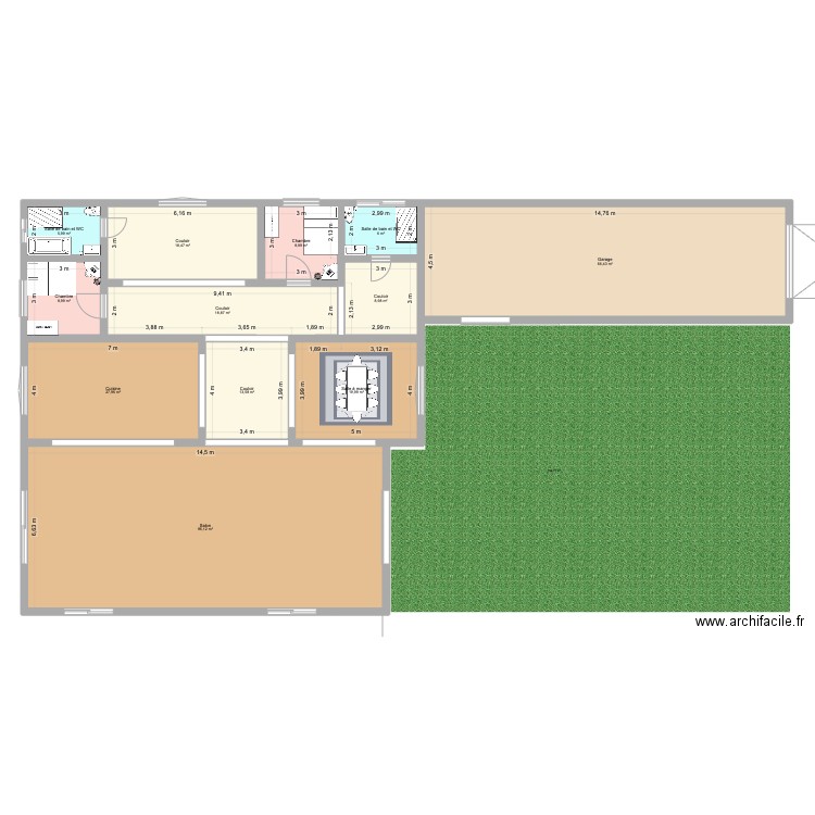 TEST. Plan de 12 pièces et 300 m2