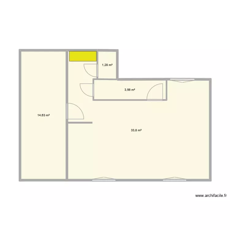 PlanRDC2. Plan de 4 Pièces et 53 m²