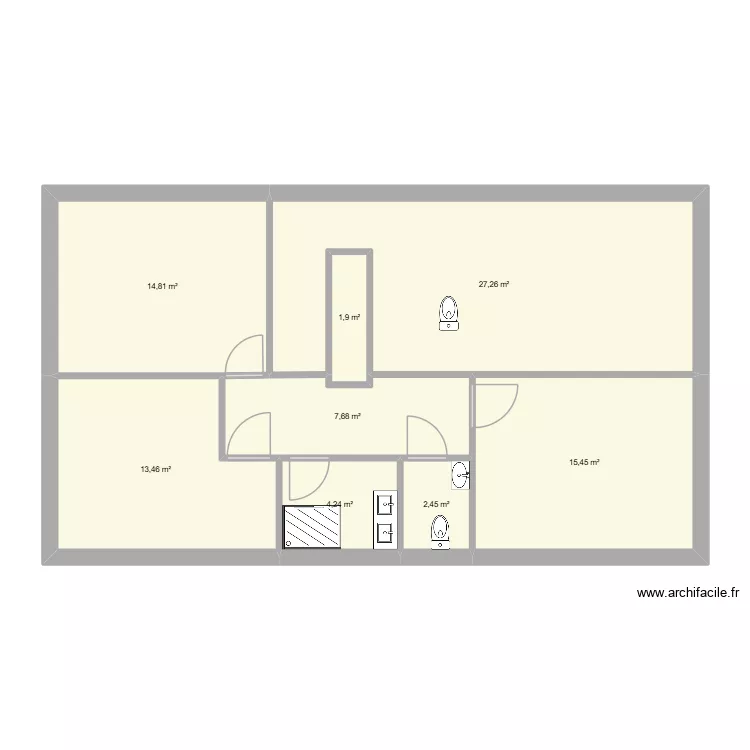 Garage/M&P. Plan de 8  et 87 m²