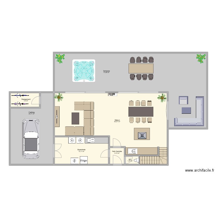Tavier Bodart REZ. Plan de 7 pièces et 186 m2