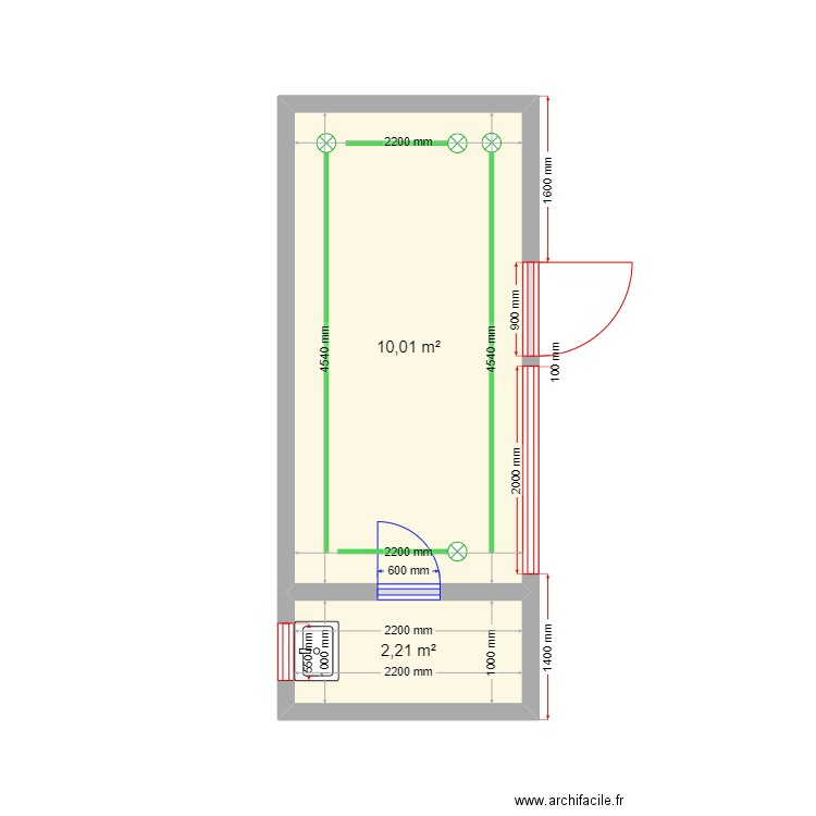 Крым офис. Plan de 2 pièces et 12 m2