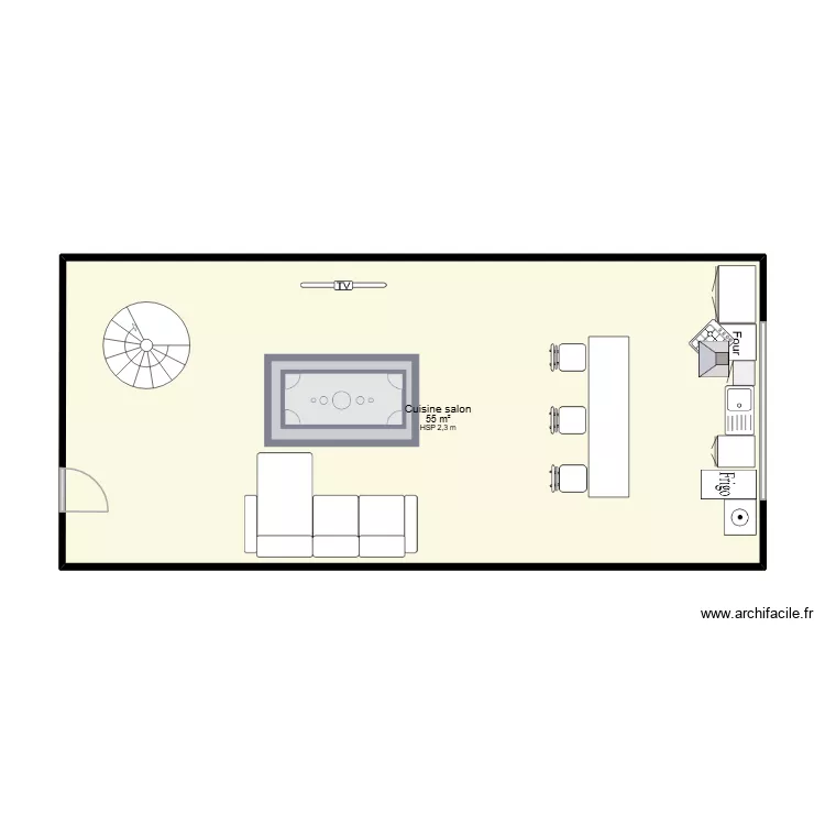 projet antoine. Plan de 1  et 55 m²