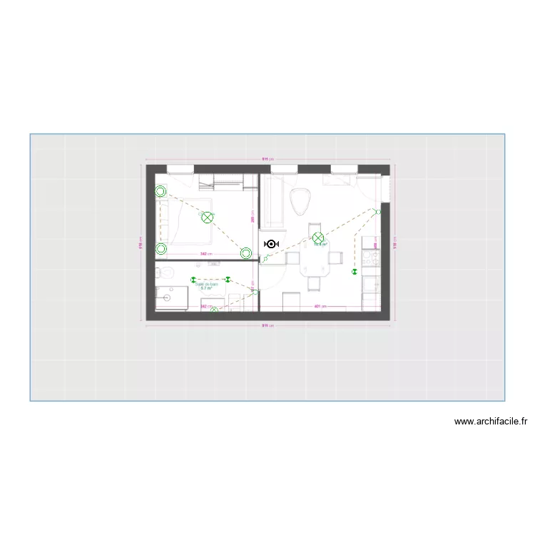 Pierre Vegas Appartement 1 &eacute;clairage. Plan de 