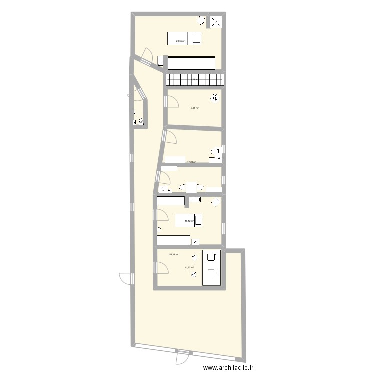 Institut beauty ace. Plan de 7 pièces et 137 m2