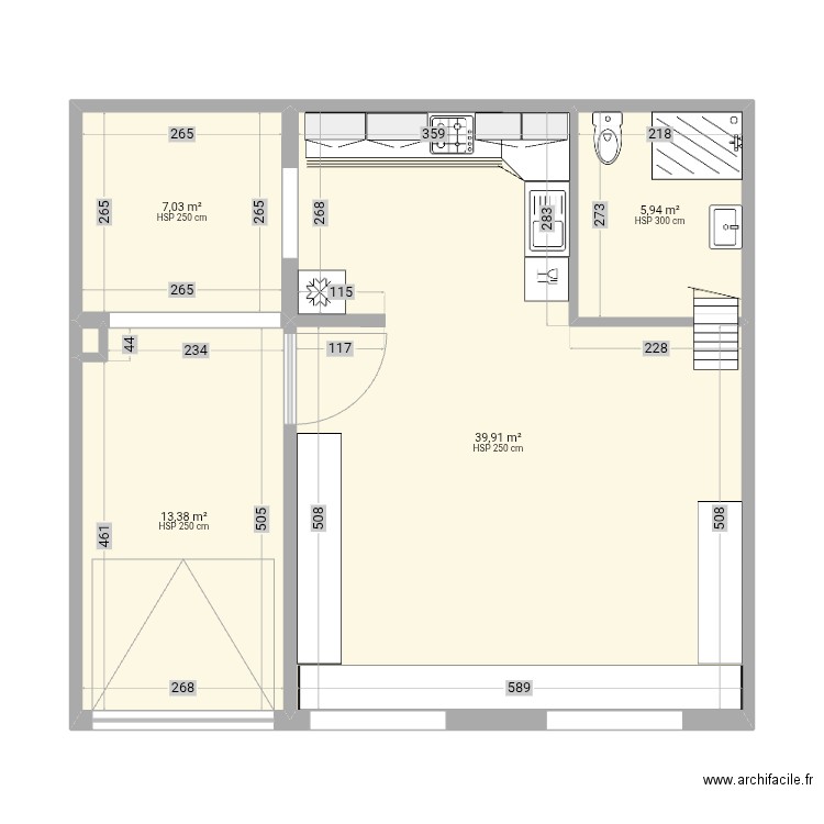 Etage 1. Plan de 18 pièces et 223 m2