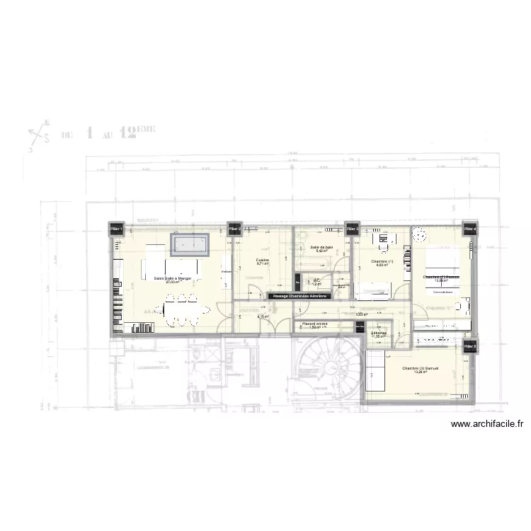 partag&eacute; Juliette. Plan de 0 pièce et 0 m2