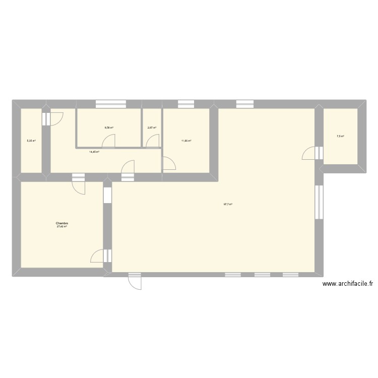 maison. Plan de 8 pièces et 177 m2