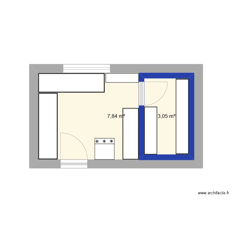 cave vin. Plan de 2 pièces et 15 m2
