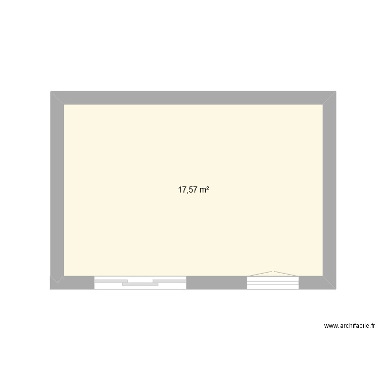 Extension. Plan de 1 pièce et 18 m2