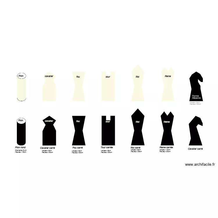 Pi&egrave;ces &eacute;chec 04. Plan de 