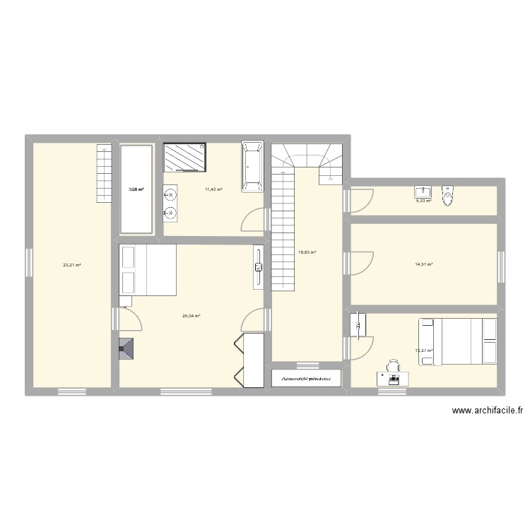 nouvelle maison étage. Plan de 10 pièces et 121 m2