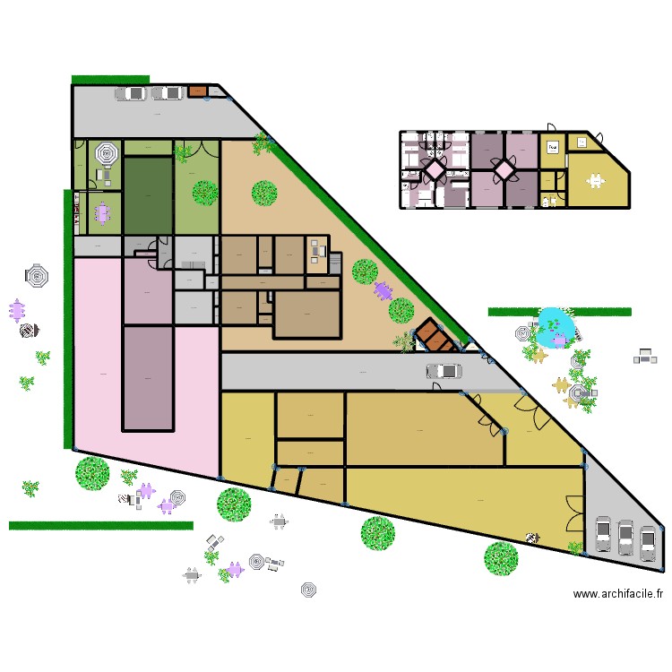 DECOUPAGE MAISON NR  DERRIERE APPART. Plan de 74 pièces et 2084 m2
