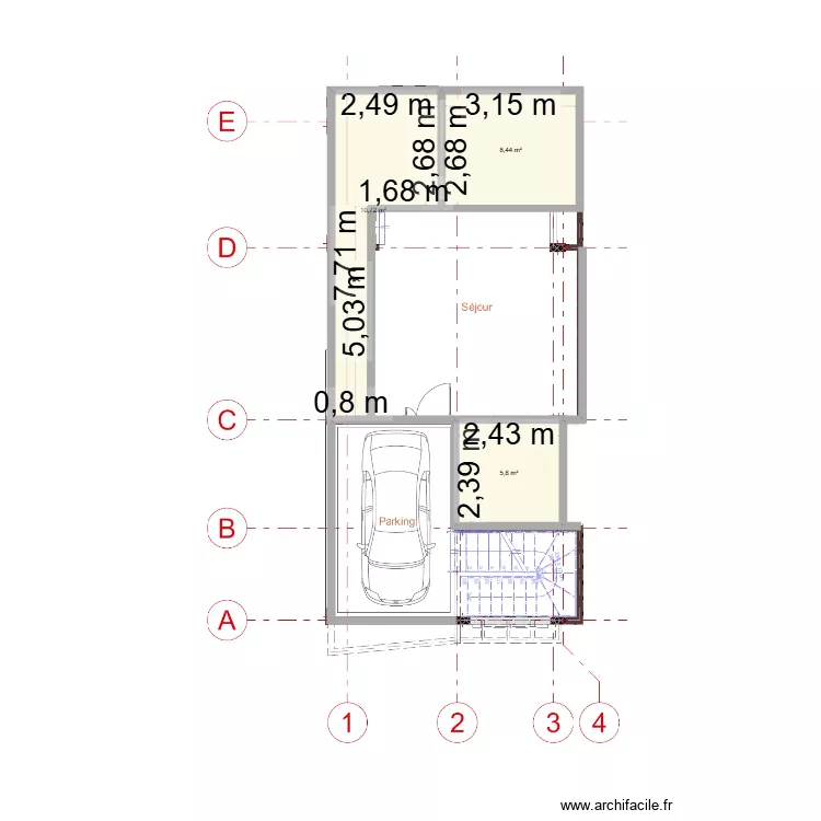 Superposé. Plan de 3 et 25 m² Superposé. Plan de 3 et 25 m²