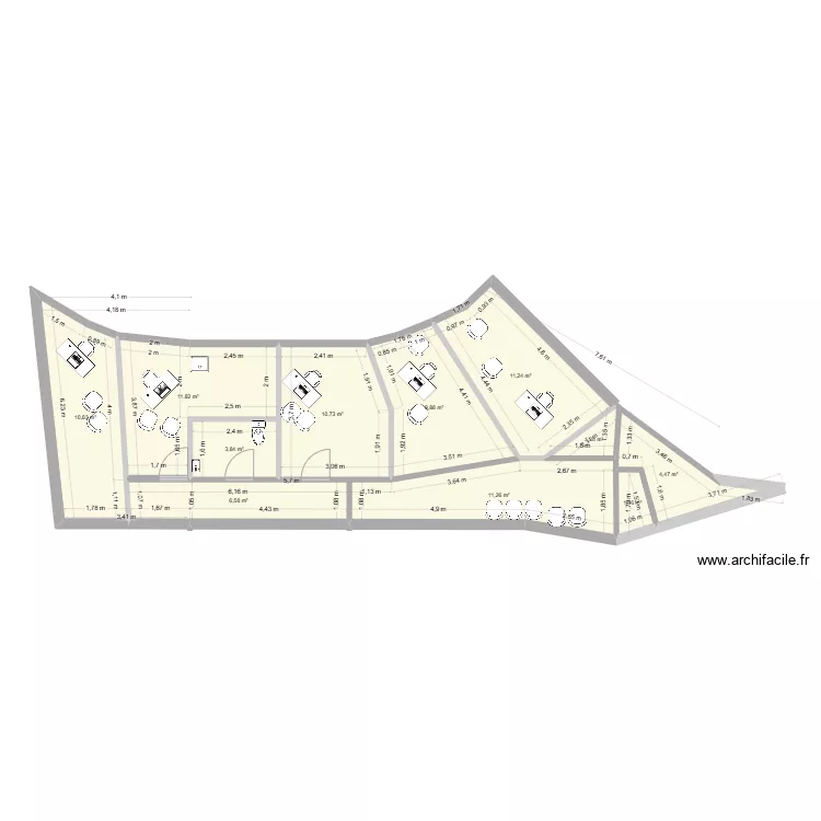 Pouillon 2 appartements. Plan de 