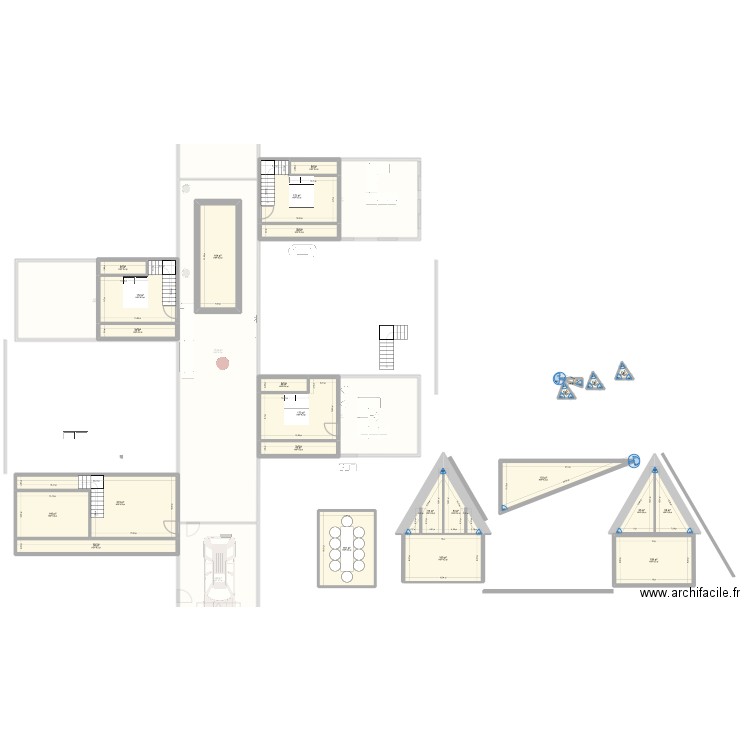 Off Grid. Plan de 35 pièces et 657 m2