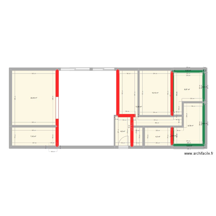 Maison Beaumont. Plan de 15 pièces et 83 m2