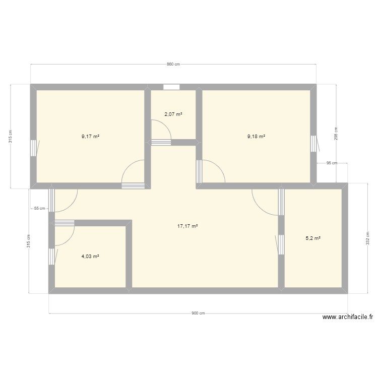 Himbid 1. Plan de 6 pièces et 47 m2