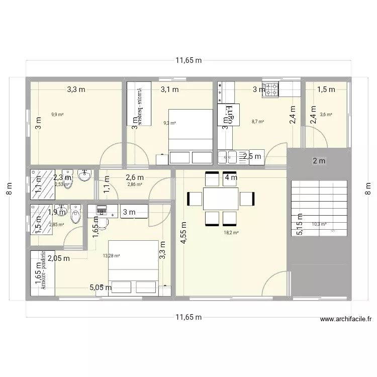 Projet Fini1. Plan de 10 et 82 m² Projet Fini1. Plan de 10 et 82 m²