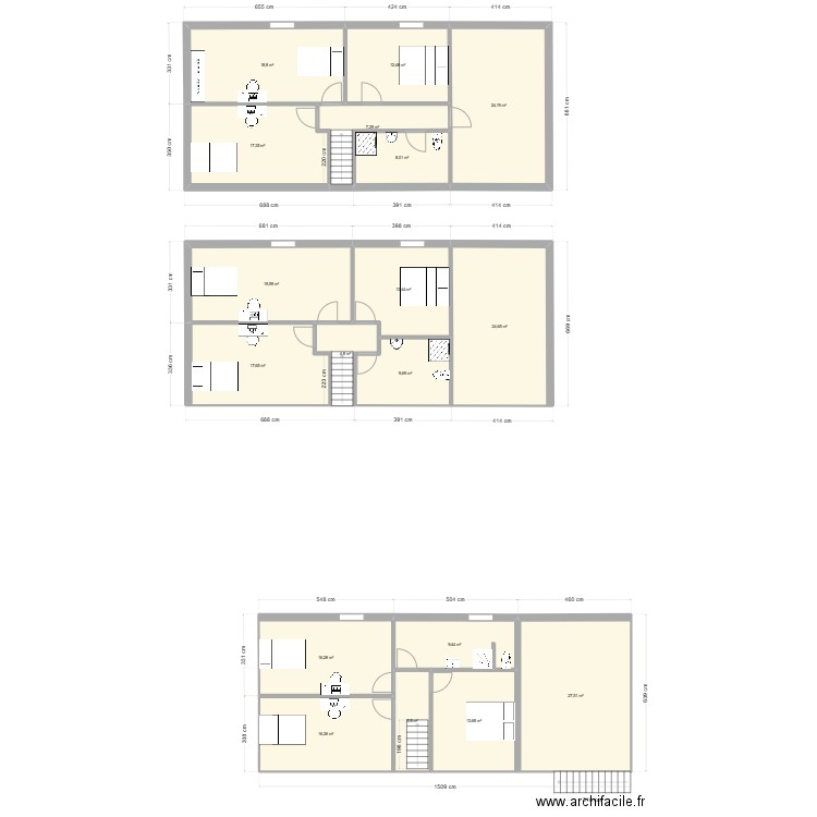 3 Clos du manier. Plan de 18 pièces et 267 m2