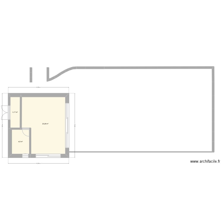 Pool house - construction 5. Plan de 6 pièces et 61 m2