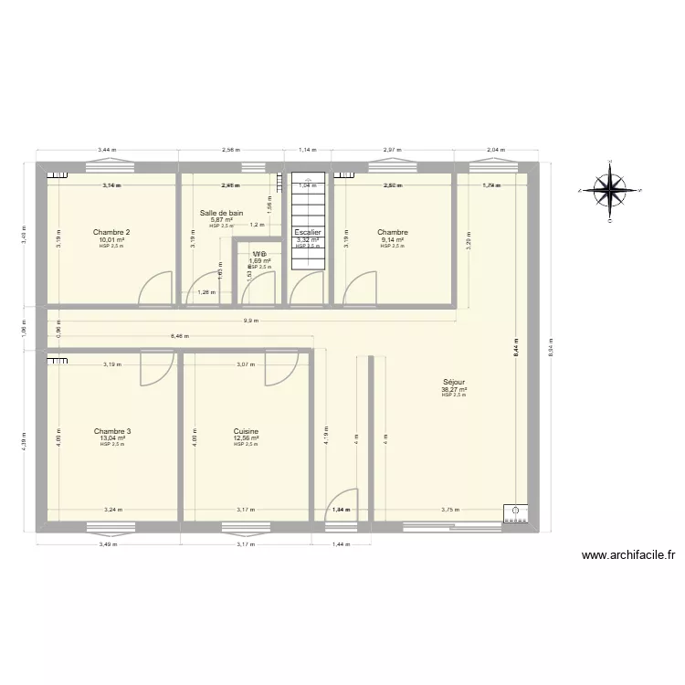 PLAN LEGUT. Plan de 8  et 94 m²