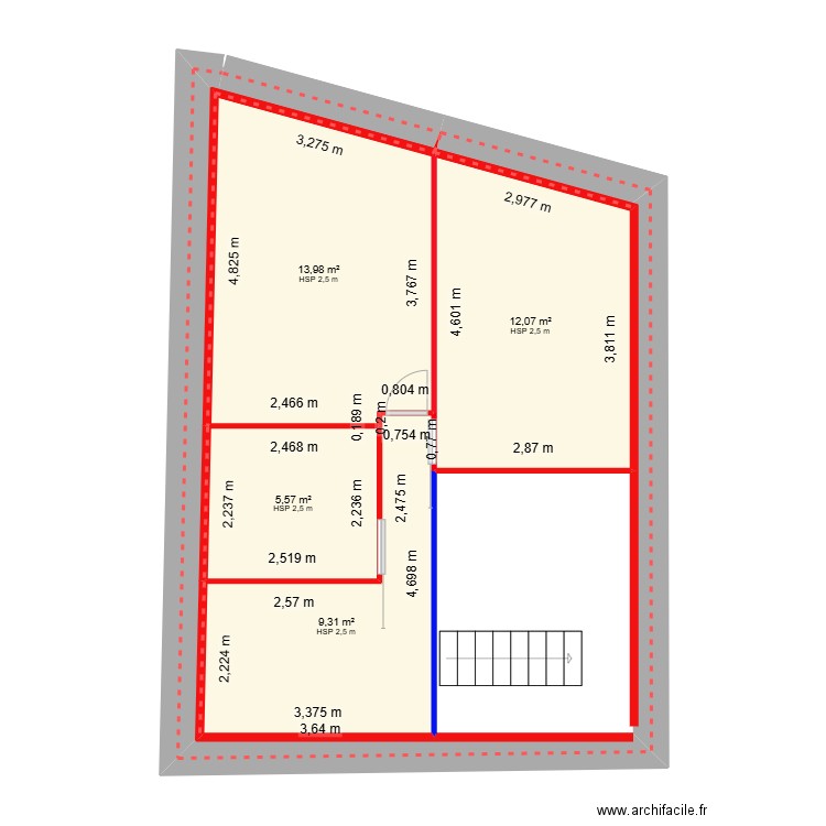 plans. Plan de 7 pièces et 139 m2