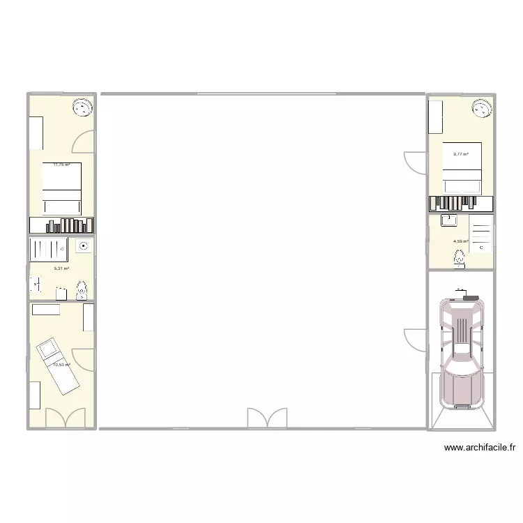 maison spain. Plan de 5 pièces et 42 m²