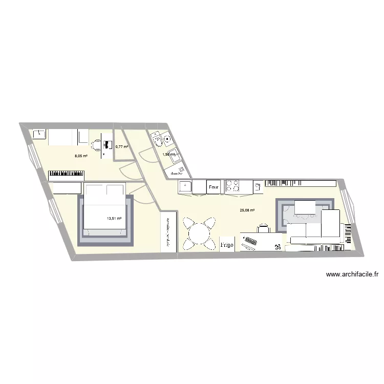 plan 3. Plan de 5  et 49 m²