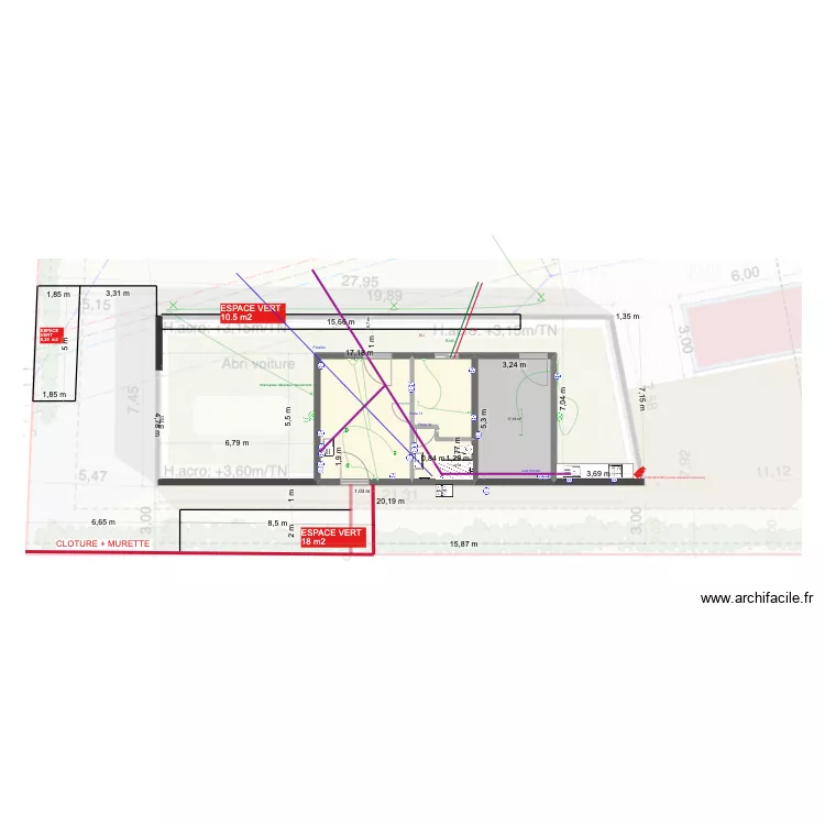 pav&eacute;. Plan de 