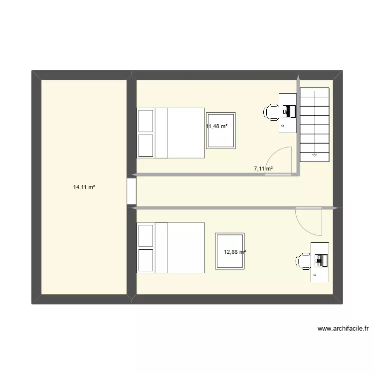 logement R+1. Plan de 