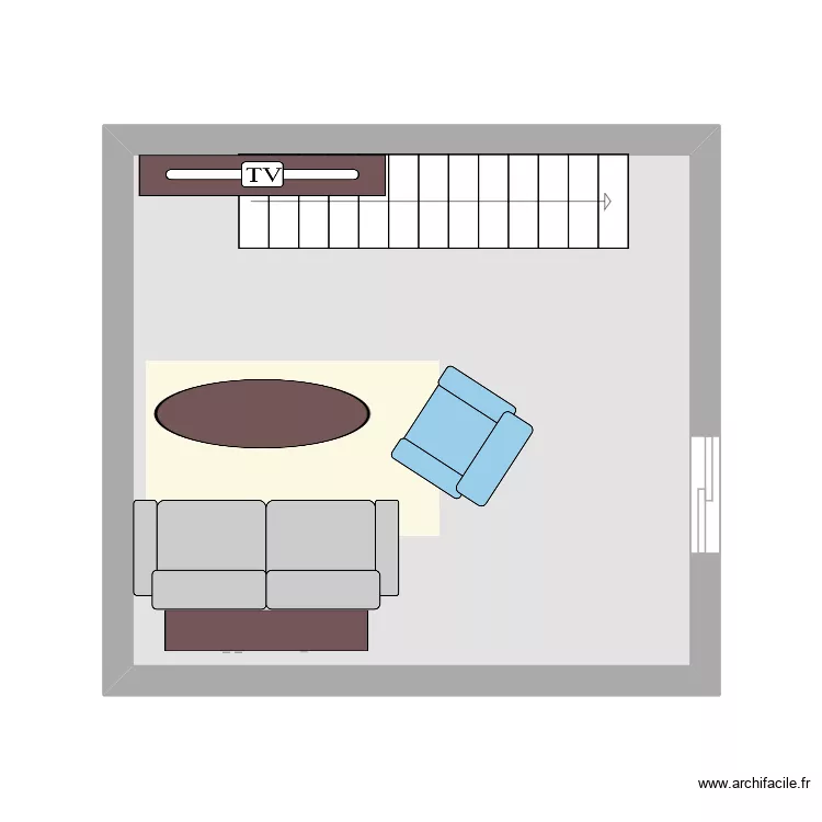 salon. Plan de 1  et 21 m²