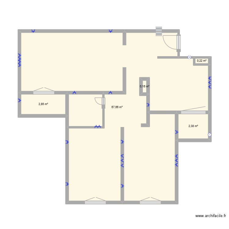 APPART V2. Plan de 5 pièces et 73 m2