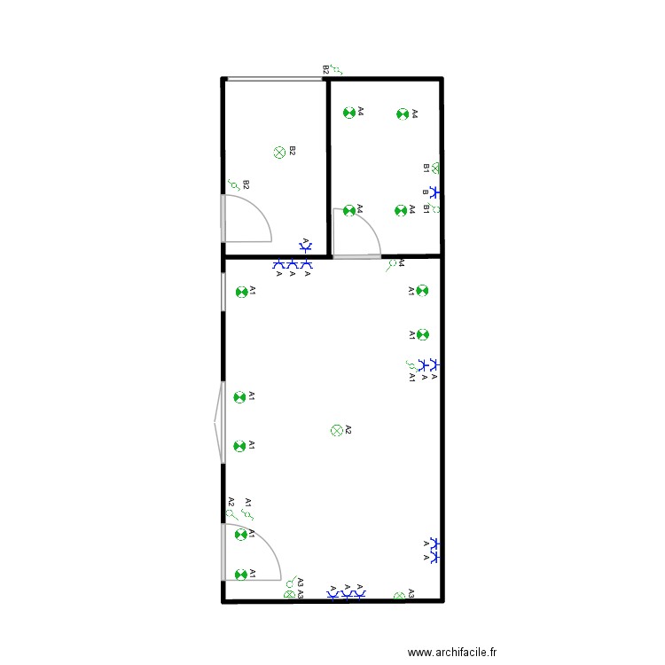 marbotin BUREAUX. Plan de 3 pièces et 28 m2