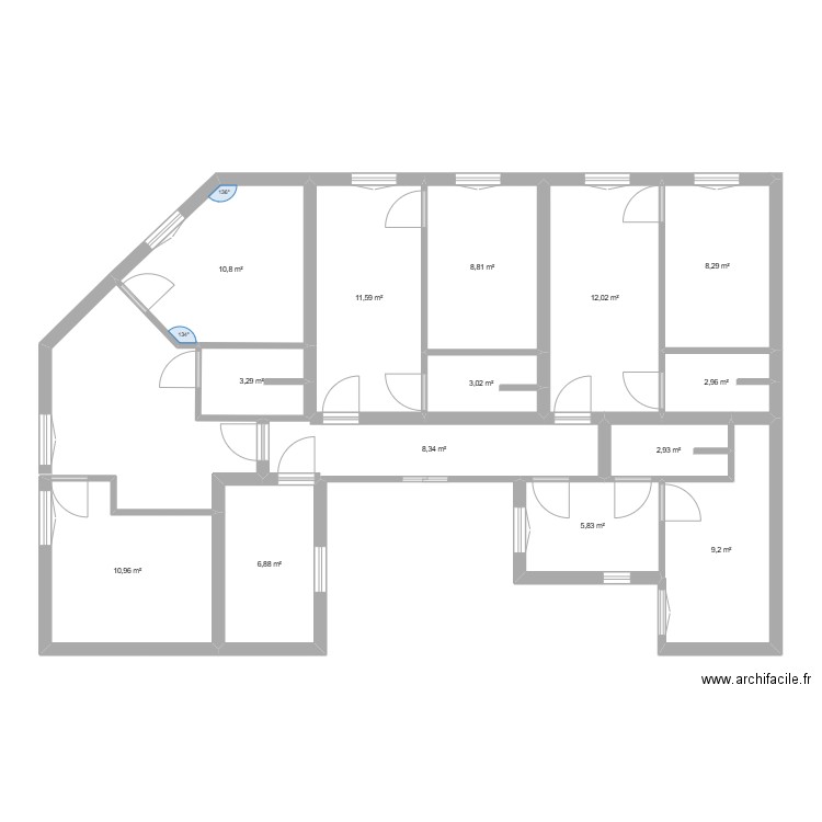 SCI LES CEDRES ETAGE 3_V2. Plan de 14 pièces et 105 m2