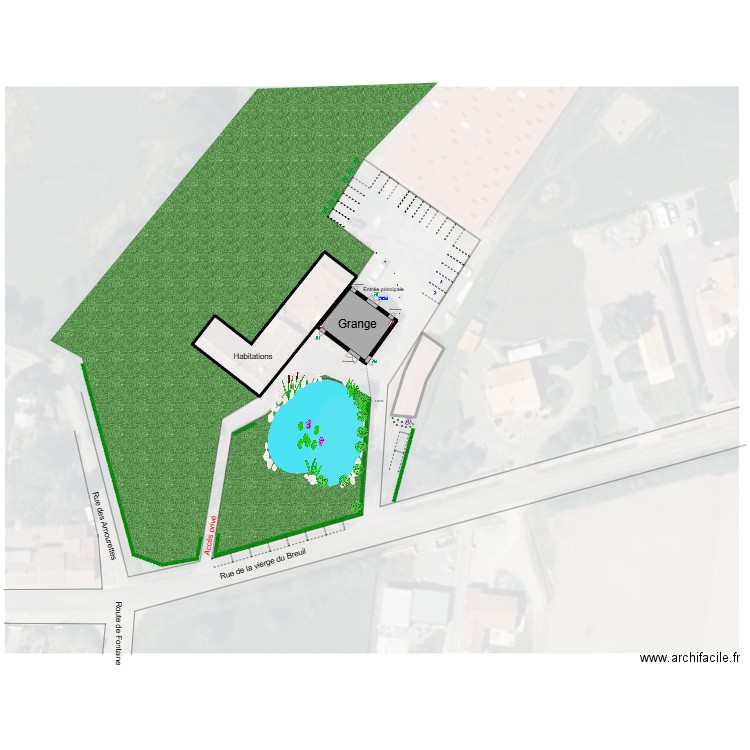 Plan de situation accès secours. Plan de 1 pièce et 183 m2