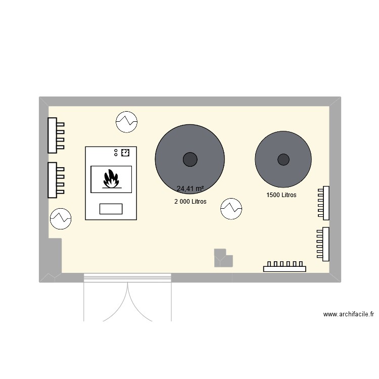 LAR Casa das máquinas.. Plan de 1 pièce et 24 m2
