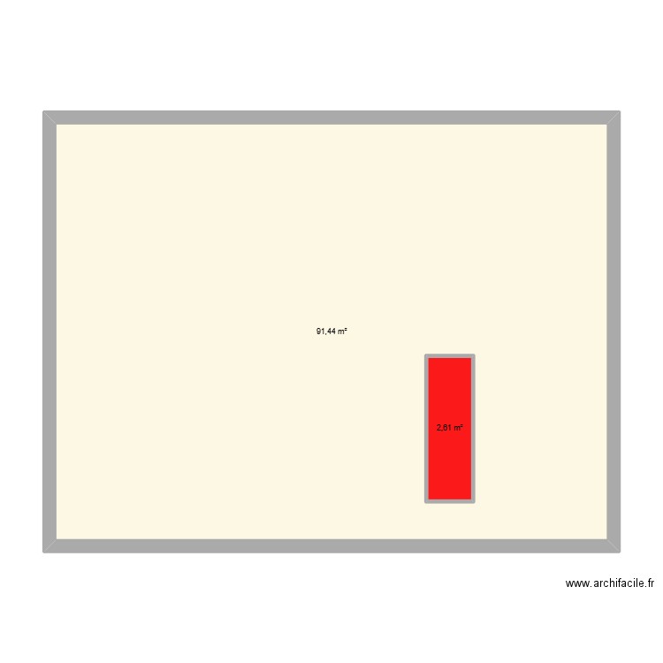 Morel. Plan de 2 pièces et 97 m2