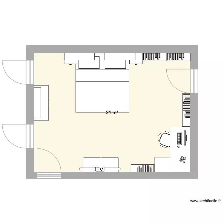 chambre parental 2. Plan de 1 et 21 m² chambre parental 2. Plan de 1 et 21 m²