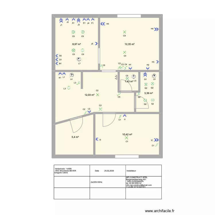Стромбек. Plan de 7  et 54 m²