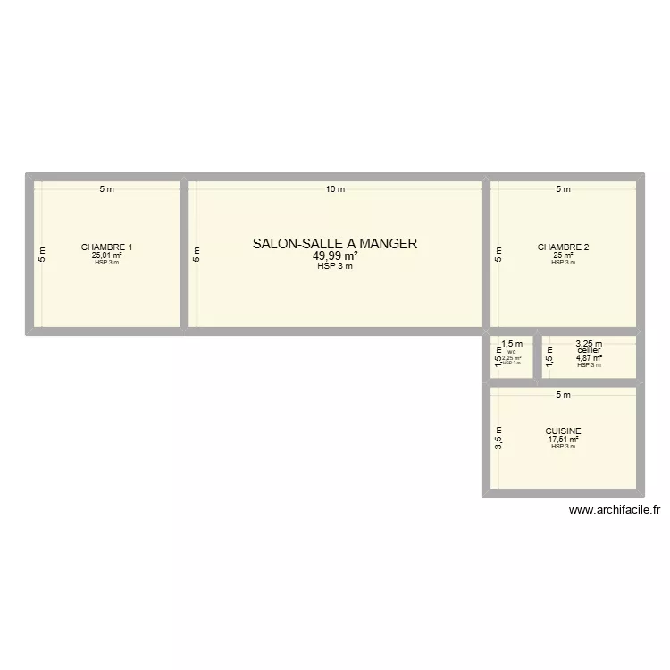 plan bis. Plan de 6  et 125 m²