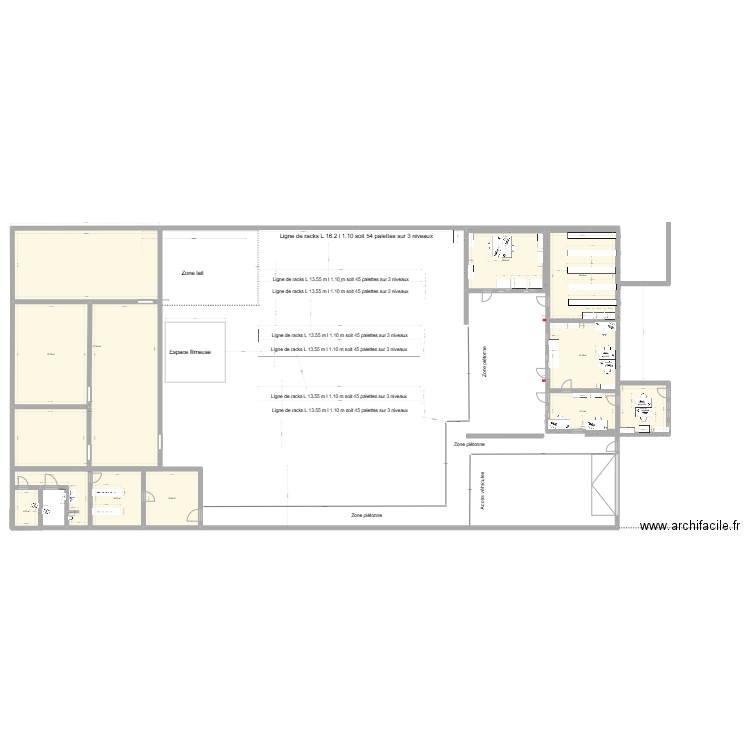Plan des racks. Plan de 11 pièces et 425 m2