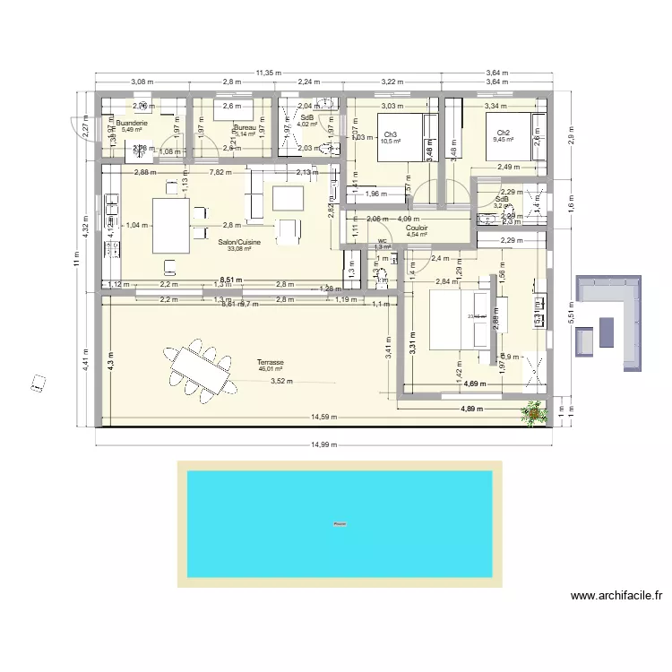 Villa Tropic 24 version 2. Plan de 