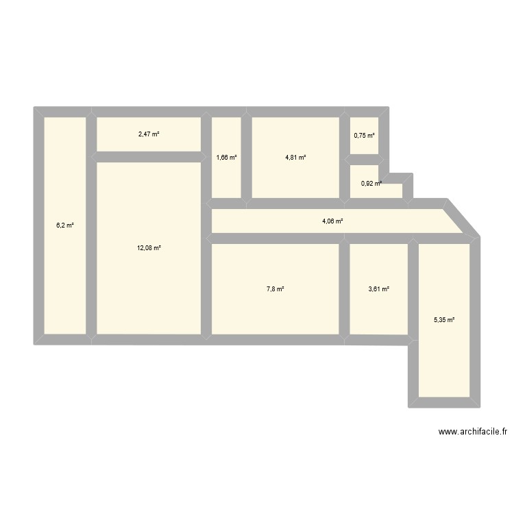 Maéronn Momprivé plan maison. Plan de 11 pièces et 50 m2