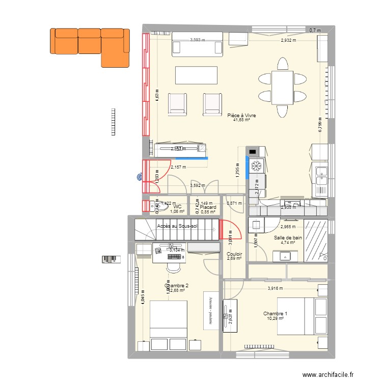 Maison du Tréport - Rénov.RdC. Plan de 17 pièces et 158 m2