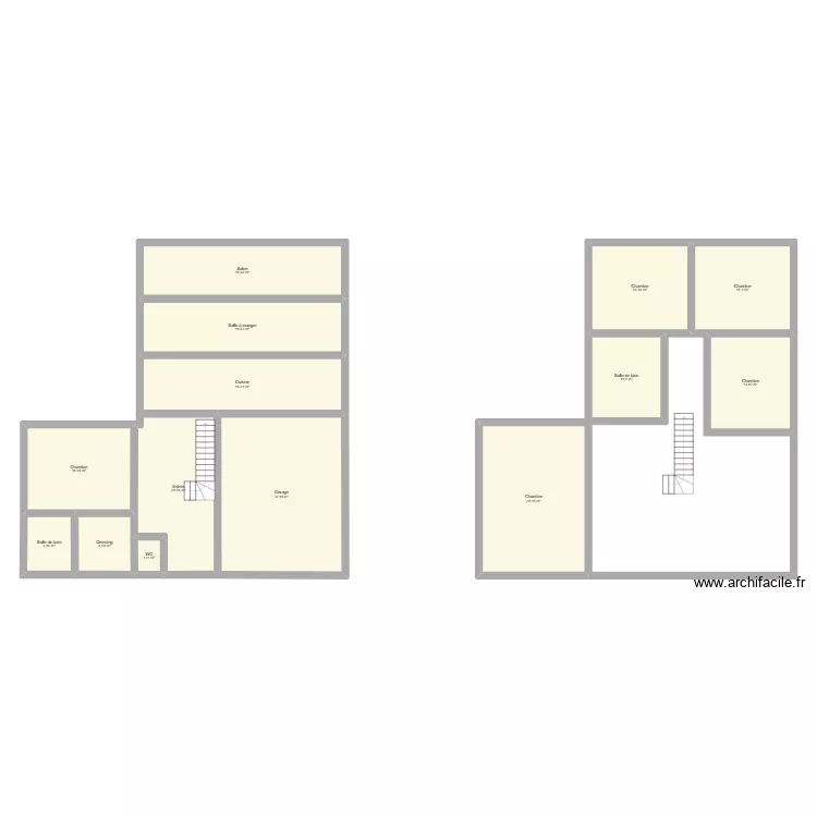 Maison L v1. Plan de 14 pièces et 222 m²