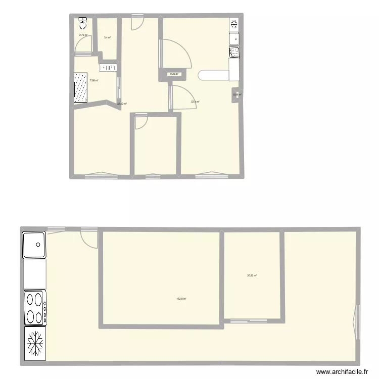 victor. Plan de 9  et 275 m²