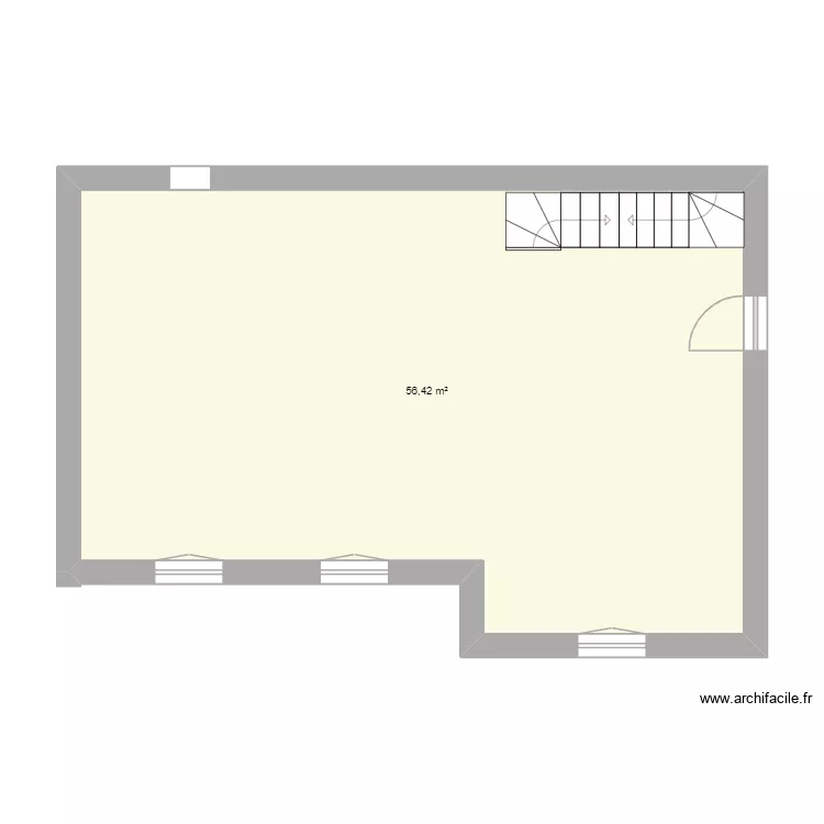 59_FL. Plan de 1 pièce et 56 m² 59_FL. Plan de 1 pièce et 56 m²