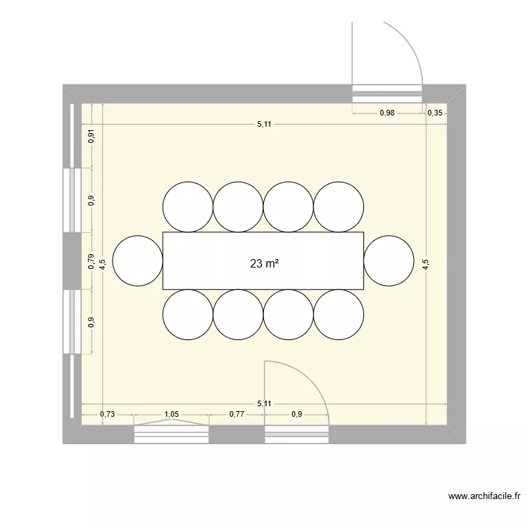 MAIRIE. Plan de 1  et 23 m²