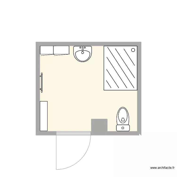 SDB M. M. Plan de 2  et 6 m²