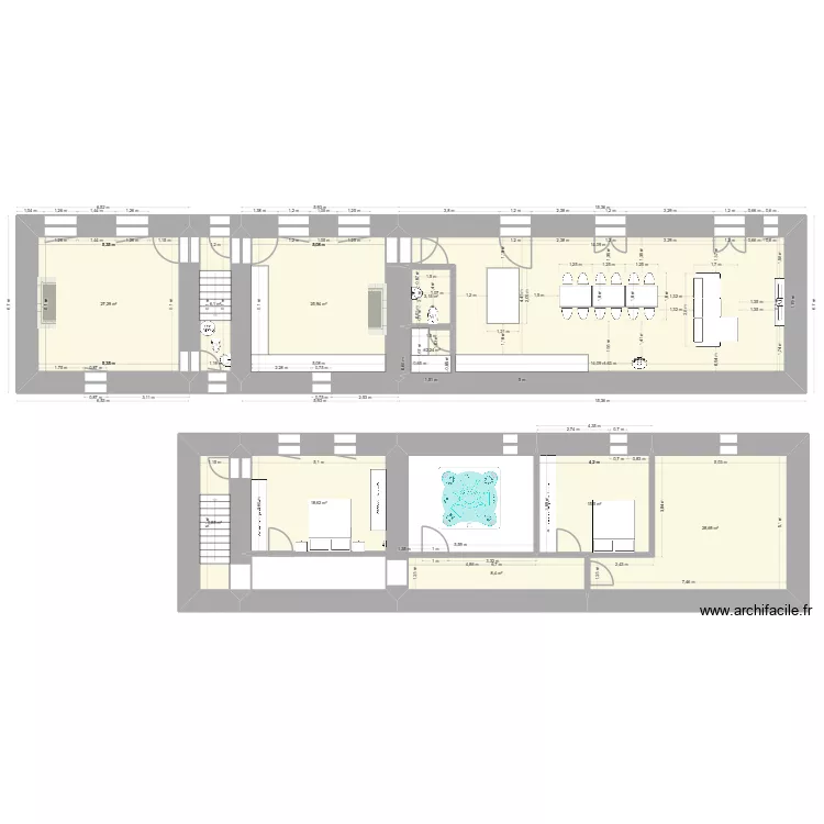 rdc. Plan de 10  et 142 m²